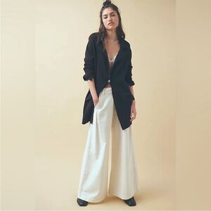 Free People Black Sarah Sweater Ribbed Blazer